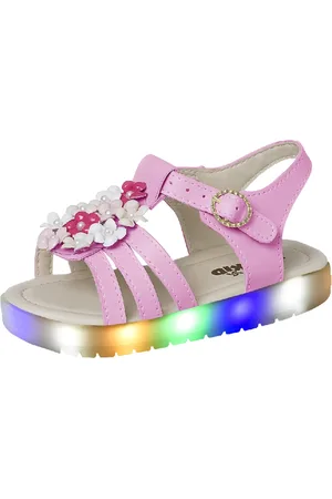 BEAKID Infantil - Sandália Menina Luz Led Que Acende Com Flor