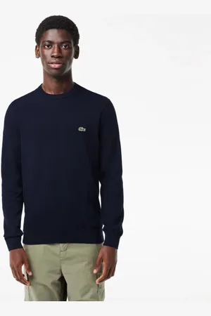 Lacoste Suéter masculino Gola Redonda de Algodão Orgânico