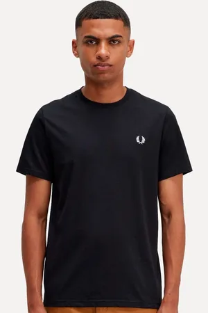 Fred Perry Camiseta Masculina Regular Back Graphic Laurel Preta