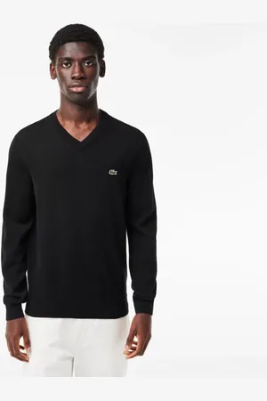 Lacoste Suéter masculino de Algodão Orgânico com Gola V