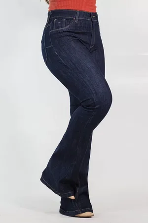 Jeans de Cintura Alta e Retos de mulher em elastano - Sua marca