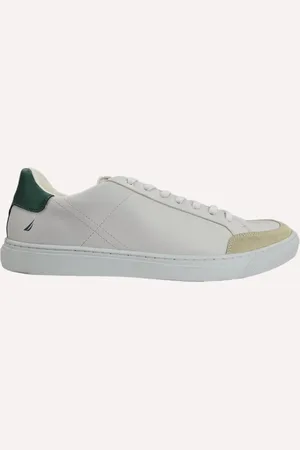 Nautica Tênis Masculino SL Couro Verde/Branco