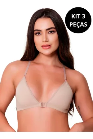Gabi Kit 3 Sutiãs Nadador Microfibra Sem Bojo Confortável Alças Reguláveis Dia a Dia Elegante Multicolorido