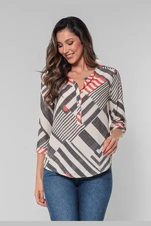 Intens Blusa Manga 3/4 Viscose Listrado