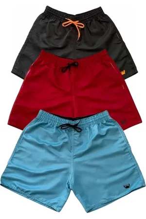 Relaxado Kit 3 Bermuda Short Moda Praia Estampada Siri