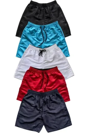 Relaxado Kit 5 Short Tactel Liso Masculino Mauricinho Bermuda Moda Praia Cores Variadas