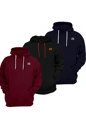 Relaxado Kit 3 Blusa de Frio Moletom Casaco Canguru Fechado Com Capuz Inverno Estiloso