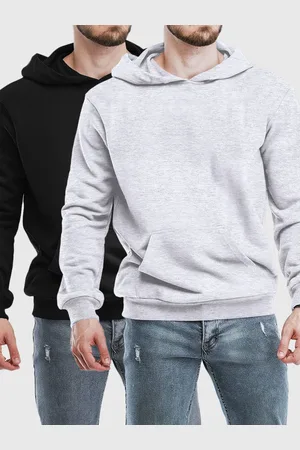 Benellys Kit 2 Moletom Canguru Masculino Fechado Flanelado Liso Cinza com