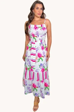 Art VESTIDO MIDI ESTAMPA COMPOSÊ Rosa