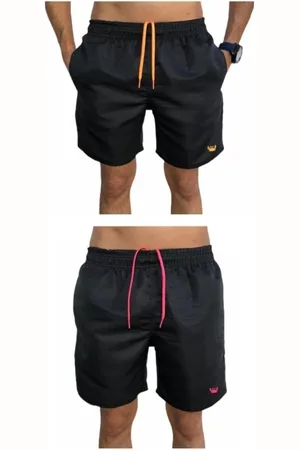 Relaxado Kit 2 Short Bermuda Moda Praia Tactel Liso
