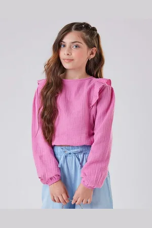 Nina Go Infantil - Blusa com Babados Manga Longa Feminino