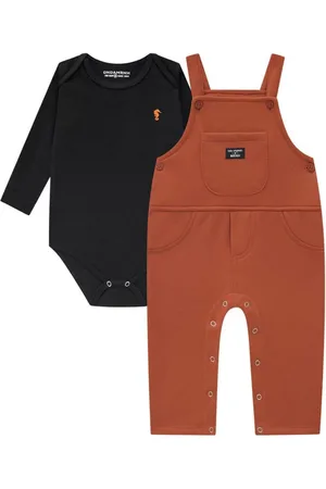Onda Marinha Infantil - Conjunto Body e Jardineira Moletom Masculino