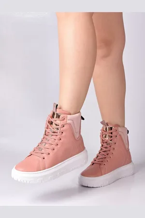 Salook Tênis Botinha Casual Solado Branco Grosso