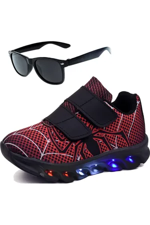 CALCADOS LGHT LIGHT Infantil - Kit Tênis De Led Aranha Personagem Meninos Óculos