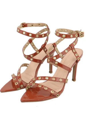 Flor da Pele Sandália Feminina Salto e Bico Fino 6019 Napa Canela