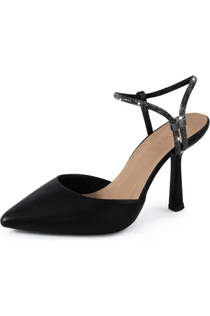 Lumiss Scarpin Feminino Slingback Sapato Salto Fino Strass Brilho Confortável