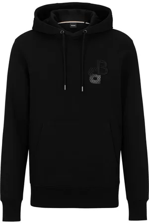 HUGO BOSS Moletom De Algodão Terry Com Monogramas Impressos E Bordados