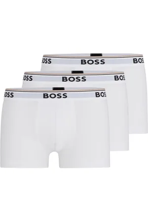 HUGO BOSS Conjunto De Três Boxers De Algodão Stretch Com Logotipo Na Cintura