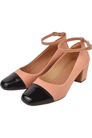 monté Sapato Scarpin Donatella Shoes Bico Quadrado Confort Bicolor