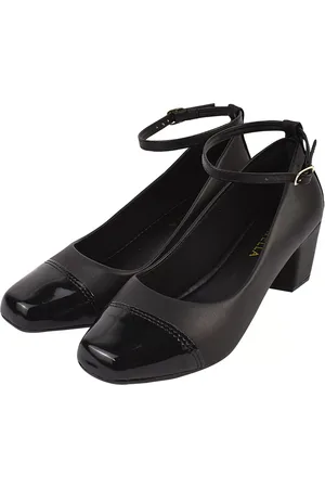 monté Sapato Scarpin Donatella Shoes Bico Quadrado Confort Bicolor