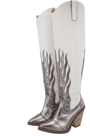 Flor da Pele Bota Western Cano Longo Detalhe Bordado Em Napa 23130