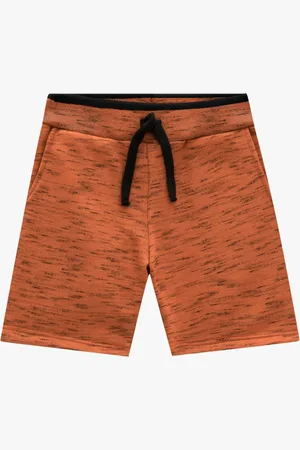 MILON Infantil - Bermuda Masculina Moletom Mesclado escuro