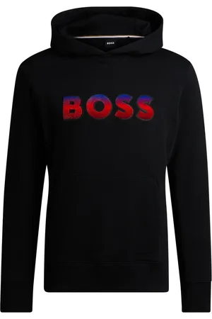 HUGO BOSS Moletom Com Capuz Regular-Fit Em Terry De Algodão Com Logo Degradê