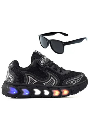 CALCADOS LGHT LIGHT Infantil - Tenis De Led Casual Jogger Meninos Escolar Basico + Oculos