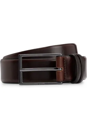 HUGO BOSS Cinto De Couro Tingido Com Fivela De Metal