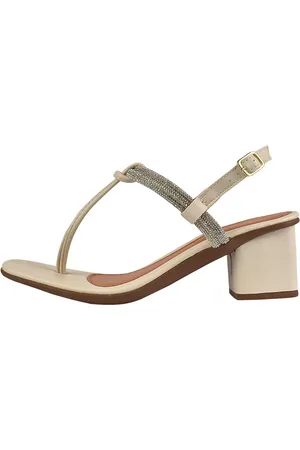 Art-C Sandália Feminina Salto Baixo 5cm Bloco Amarração Strass Brilho Bico Quadrado Amarração
