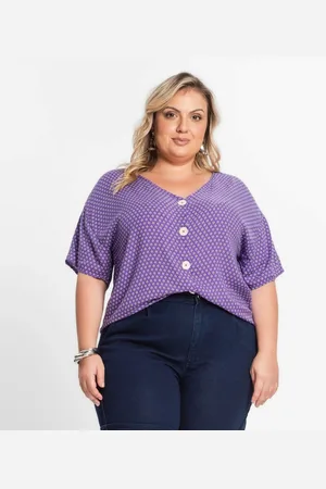 SECRET GLAM Camisa Feminina Plus Size Estampada