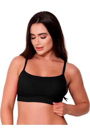 Gabi Top Canelado Com Bojo Removível Confortável Cropped Bustie Algodão Lingerie Elegante