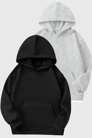 Benellys Infantil - Kit 2 Moletom Canguru Menino com Capuz Preto e Cinza