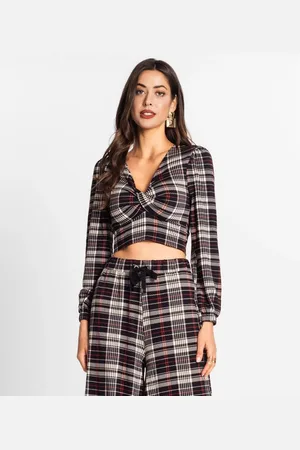Endless Blusa Xadrez Manga Longa Feminina