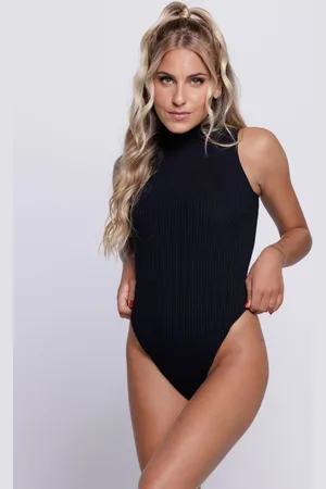 VEKYO Body Canelado Sem Manga Gola Alta