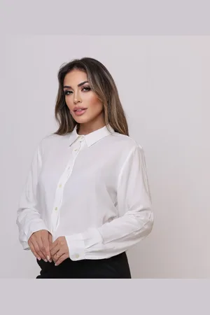 RAIZZIS Camisa Manga Longa em Viscose Off White