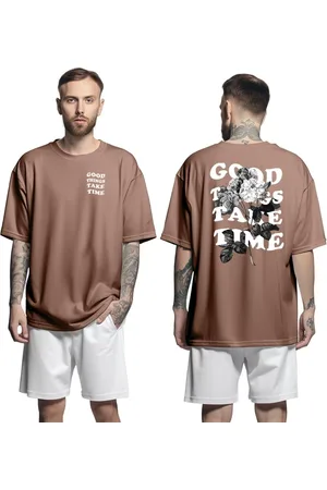 Genuine Camiseta Oversized Streetwear Grit Masculina Larga 100% Algodão 30.1 Good Things Take Time - - P