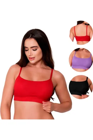Gabi Kit 2 Tops Canelados Com Bojo Removível Confortáveis Cropped Algodão Lingerie Elegante Multicolorido