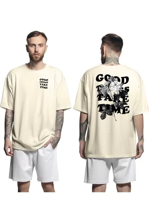 Genuine Camiseta Oversized Streetwear Grit Masculina Larga 100% Algodão 30.1 Good Things Take Time - - P