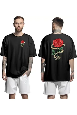 Genuine Camiseta Oversized Streetwear Grit Masculina Larga 100% Algodão 30.1 Roses Never Separate - - P