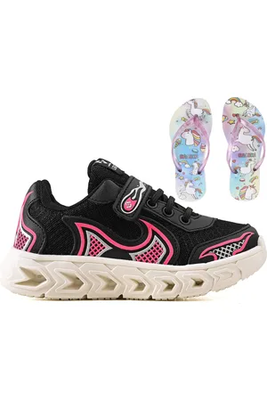 CALCADOS LGHT LIGHT Infantil - Tenis Casual Jogger Meninas Escolar Basico + Chinelo