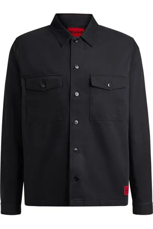 HUGO BOSS Camisa Overshirt Oversized Em Algodão Orgânico Com Logotipo