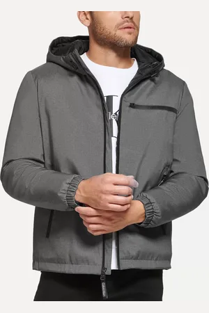 Calvin Klein Jaqueta Hooded CK Peito Mescla Escuro