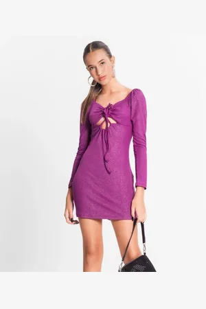 Minty Infantil - Vestido Juvenil Em Ribana Canelada Lurex