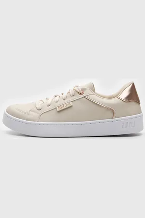 SANTA LOLLA Tênis Recorte Dourado Off-White