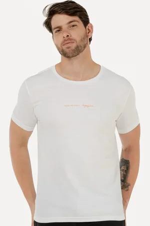 King & Joe Camiseta Masculina Slim Praia Costas Off-White