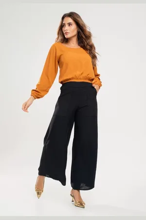 Salvatore Fashion Calça Pantalona Com Bolso Viscolinho