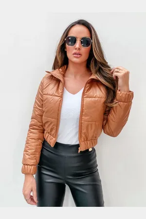 Charme de Moça Jaqueta Puffer Curta Bobojaco