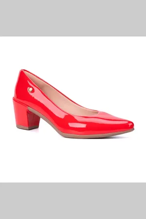 Domidona Scarpin Feminino Com Salto Grosso Bloco Elegante Bico Fino