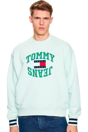 Tommy Hilfiger Moletom Masculino Crewneck Boxy Arched Logo Claro